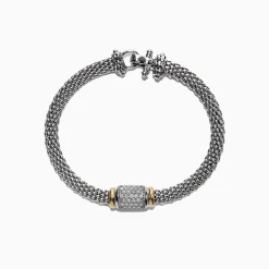 Effy Jewelry 925 Sterling Silver u0026 18K Yellow Gold Diamond Bracelet, 0.53 TCW | Bracelets
