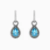Effy Jewelry 925 Sterling Silver u0026 18K Yellow Gold Blue Topaz Earrings, 4.56 TCW | Earrings
