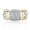 Effy Jewelry 925 Sterling Silver u0026 18K Yellow Gold Accented Diamond Ring, 0.53 TCW | Rings