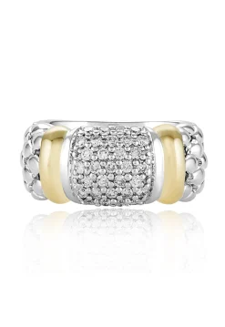 Effy Jewelry 925 Sterling Silver u0026 18K Yellow Gold Accented Diamond Ring, 0.53 TCW | Rings