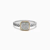 Effy Jewelry 925 Sterling Silver u0026 18K Yellow Gold Accented Diamond Ring, 0.07 | Rings