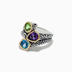 Effy Jewelry 925 Sterling Silver u0026 18K Yellow Gold Multi Stone Ring | Rings