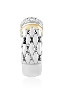 Effy Jewelry 925 Sterling Silver u0026 18K Yellow Gold Accented Diamond Ring, 0.53 TCW | Rings
