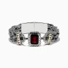 Effy Jewelry 925 Sterling Silver/18K Yellow Gold Garnet Braided Chain Bracelet | Bracelets