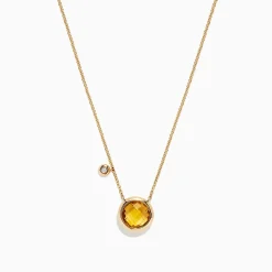 BH Multi Sunset 14K Yellow Gold Citrine u0026 Diamond Bolo Chain Necklace, 1.53 TCW | Necklaces & Pendants