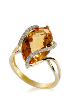 Effy Jewelry Sunset 14K Yellow Gold Citrine and Diamond Ring, 6.29 TCW | Rings