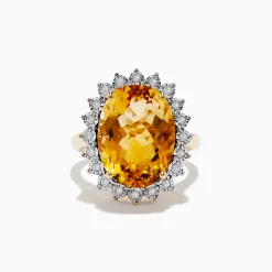 Effy Jewelry Sunset 14K Yellow Gold Citrine and Diamond Ring | Rings