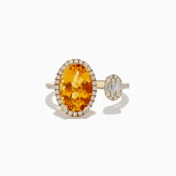 Effy Jewelry Sunset 14K Yellow Gold Citrine and Diamond Ring | Rings