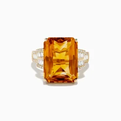 Effy Jewelry Sunset 14K Yellow Gold Citrine and Diamond Cocktail Ring | Rings