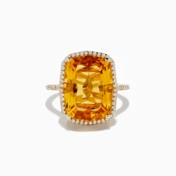 Effy Jewelry Sunset 14K Yellow Gold Citrine u0026 Diamond Ring | Rings