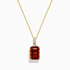 BH Multi Sunset 14K Yellow Gold Citrine and Diamond Pendant, 7.45 TCW | Necklaces & Pendants