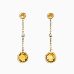 BH Multi Sunset 14K Yellow Gold Citrine and Diamond Earrings, 2.54 TCW | Earrings