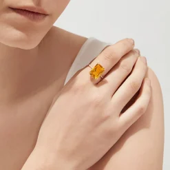 Effy Jewelry Sunset 14K Yellow Gold Citrine and Diamond Ring, 6.72 TCW | Rings