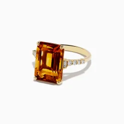 Effy Jewelry Sunset 14K Yellow Gold Citrine and Diamond Ring | Rings