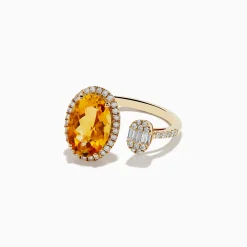 Effy Jewelry Sunset 14K Yellow Gold Citrine and Diamond Ring | Rings