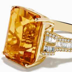 Effy Jewelry Sunset 14K Yellow Gold Citrine and Diamond Cocktail Ring | Rings