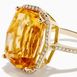 Effy Jewelry Sunset 14K Yellow Gold Citrine u0026 Diamond Ring | Rings