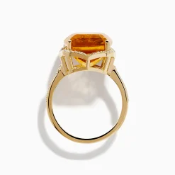 Effy Jewelry Sunset 14K Yellow Gold Citrine u0026 Diamond Ring | Rings