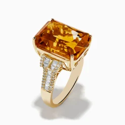 Effy Jewelry Sunset 14K Yellow Gold Citrine and Diamond Cocktail Ring | Rings