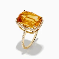 Effy Jewelry Sunset 14K Yellow Gold Citrine u0026 Diamond Ring | Rings