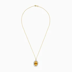 BH Multi Sunset 14K Yellow Gold Diamond and Citrine Pendant | Necklaces & Pendants