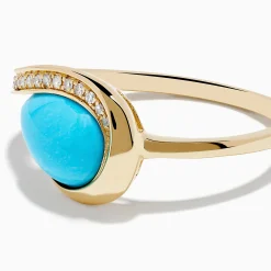 Effy Jewelry Terra 14K Yellow Gold Turquoise and Diamond Ring | Rings