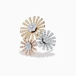 Effy Jewelry Trio 14K Diamond Flower Ring 1.59 TCW | Rings