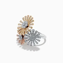 Effy Jewelry Trio 14K Diamond Flower Ring 1.59 TCW | Rings