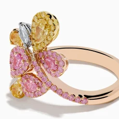 Effy Jewelry Trio 18K Three Tone Gold Multi Color Diamond Bouquet Ring | Rings