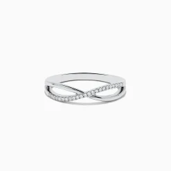 Effy Jewelry Trio 14K 3-Tone Gold Diamond Stackable Crossover Rings Set of 3 | Rings