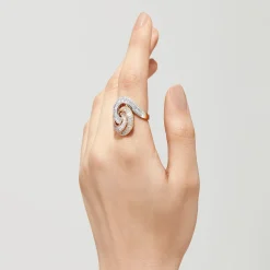 Effy Jewelry Trio 14K Tri Color Gold Diamond Swirl Statement Ring, 1.66 TCW | Rings