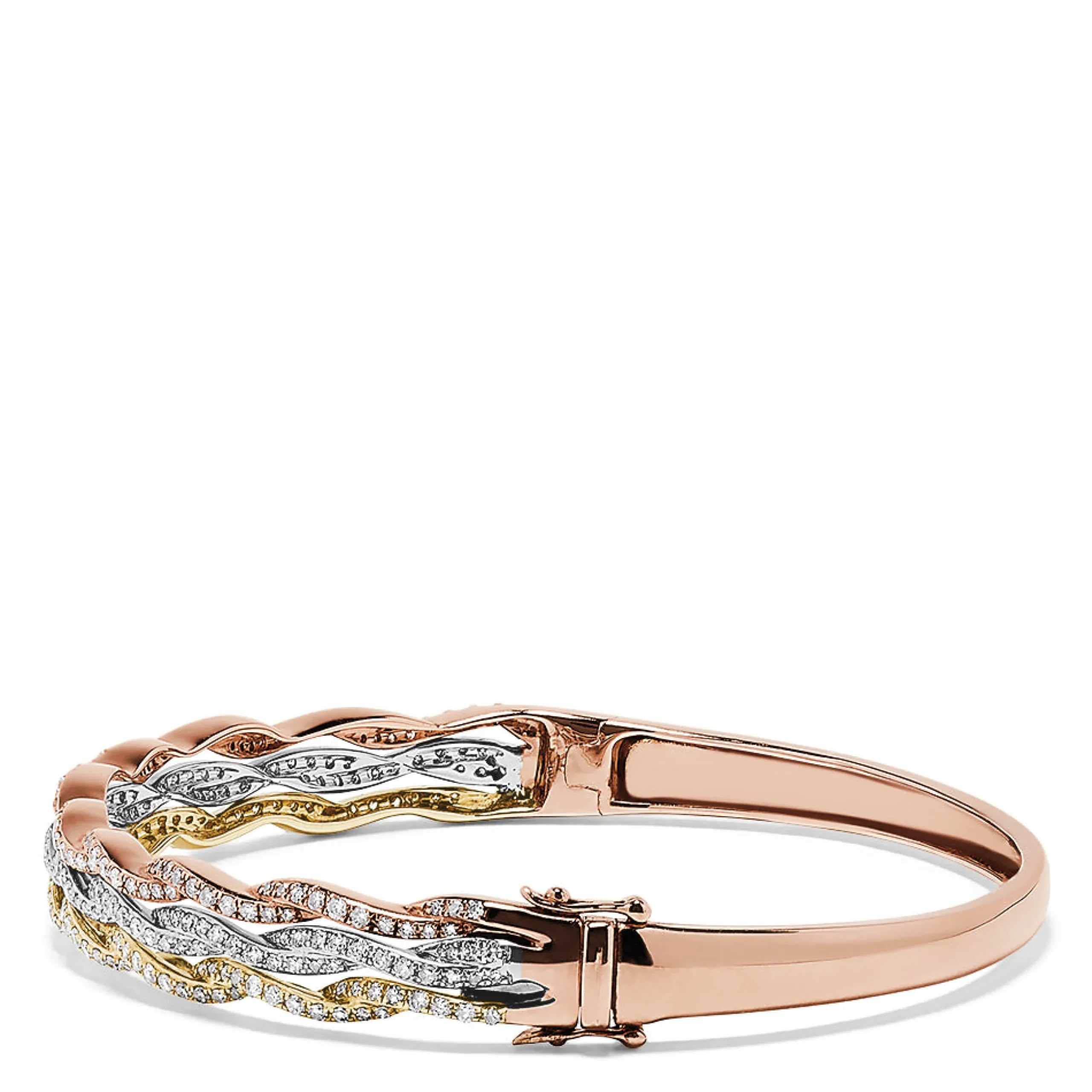Effy Jewelry Trio 14K Tri Color Gold Diamond Bangle, 1.42 TCW | Bracelets