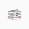 Effy Jewelry Trio 14K Tri Tone Gold Split Band Diamond Flower Ring, 1.04 TCW | Rings