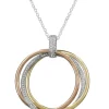 Effy Jewelry Trio 14K Tri-Color Gold Diamond Circles Pendant, 0.30 TCW | Necklaces & Pendants