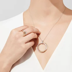 Effy Jewelry Trio 14K Tri-Color Gold Diamond Circles Pendant, 0.30 TCW | Necklaces & Pendants