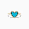 Effy Jewelry Turquesa 14K Yellow Gold Turquoise and Diamond Heart Ring | Rings