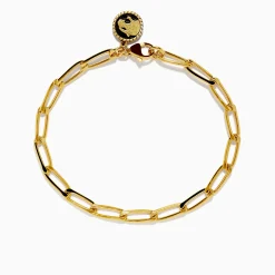 Effy Jewelry Unisex 925 Gold Plated Sterling Silver 8" Paper Clip Bracelet | Mens