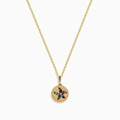 Effy Jewelry Water Colors 14K Yellow Gold Multi Sapphire Starfish Pendant | Necklaces & Pendants