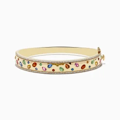 Effy Jewelry Watercolor 14k Yellow Gold Bezel Set Multi Sapphire Bangle | Bracelets