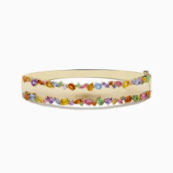 Effy Jewelry Watercolor 14k Yellow Gold Multi Sapphire Bangle | Bracelets