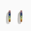 Effy Jewelry Watercolor 14k Yellow Gold Princess Cut Multi Sapphire Hoop Earrings | Earrings