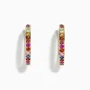 Effy Jewelry Watercolor 14k Yellow Gold Multi Sapphire Hoop Earrings | Earrings