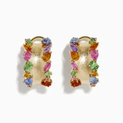 Effy Jewelry Watercolor 14k Yellow Gold Multi Sapphire Earrings | Earrings
