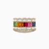 Effy Jewelry Watercolor 14k Yellow Gold Multi Sapphire and Diamond Ring | Rings