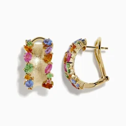 Effy Jewelry Watercolor 14k Yellow Gold Multi Sapphire Earrings | Earrings