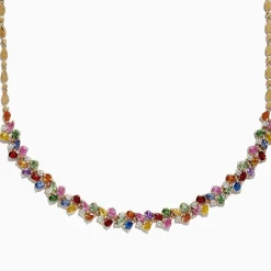 BH Watercolors 14K Gold Multi Sapphire u0026 Diamond Necklace, 12.94 TCW | Necklaces & Pendants