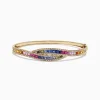Effy Jewelry Watercolors 14K Gold Multi Sapphire and Diamond Bangle, 4.17 TCW | Bracelets