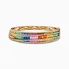 Effy Jewelry Watercolors 14K Gold Multi Sapphire and Diamond Bangle | Bracelets