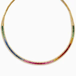Effy Jewelry Watercolors 14K Gold Multi Sapphire u0026 Diamond Necklace, 11.21 TCW | Necklaces & Pendants