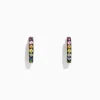 BH Multi Watercolors 14K Gold Multi Sapphire Mini Hoop Earrings, 0.66 TCW | Earrings